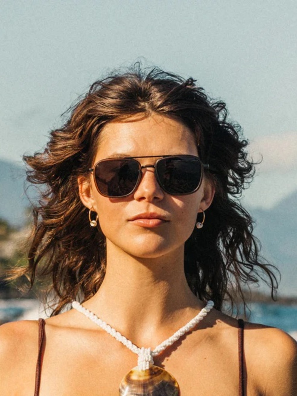 Sunski Estero aviator sunglasses in forest green